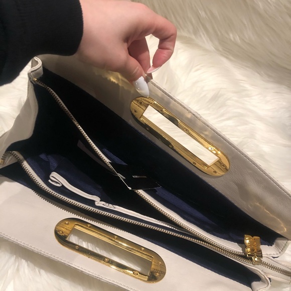 Bcbg Cream leather clutch - Picture 6 of 6